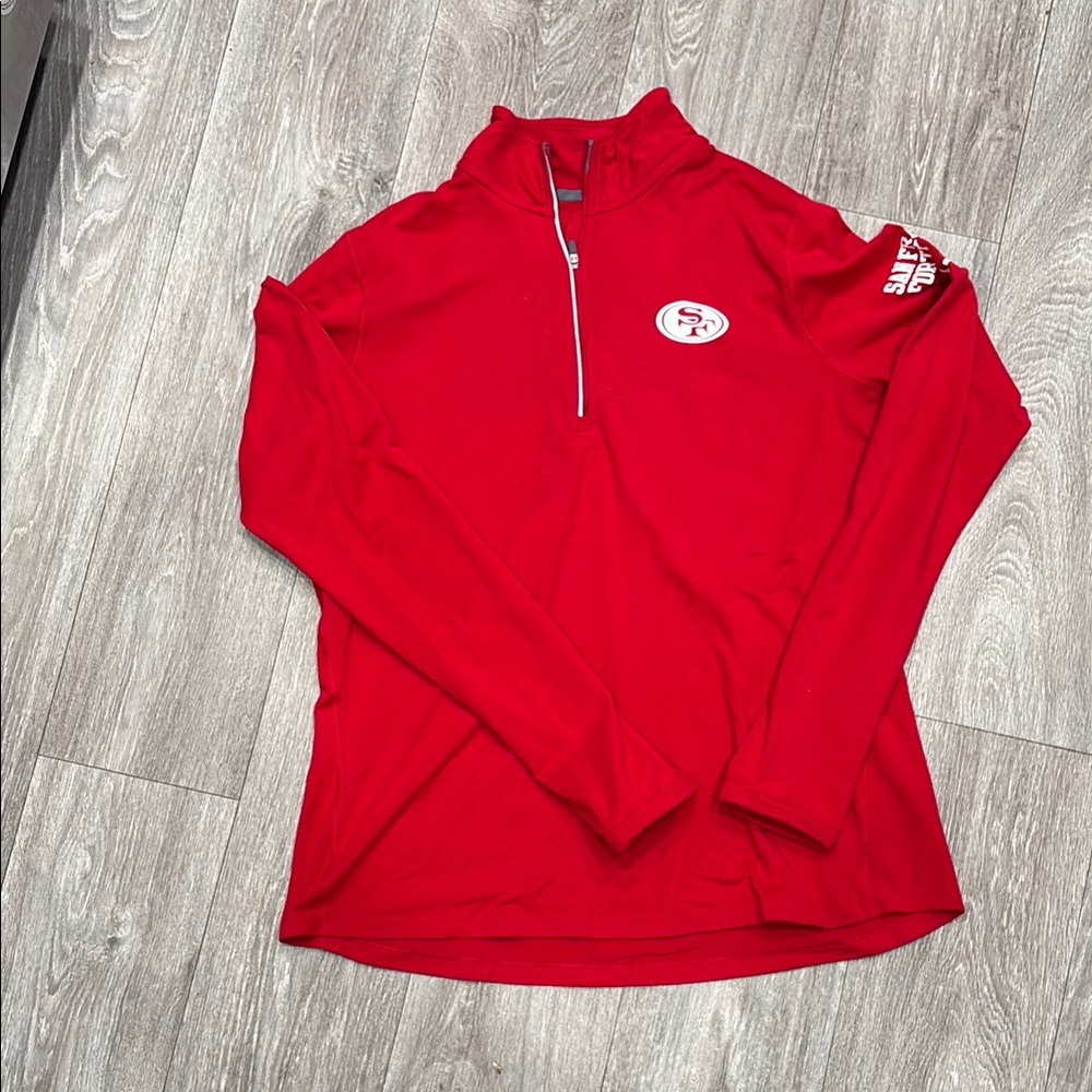 San Francisco 49ers Red Quarter-Zip Pullover